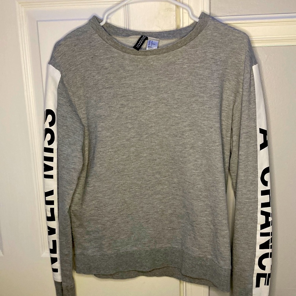 Grey divided Never Miss a Chance long sleeve shirt